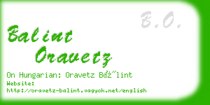 balint oravetz business card